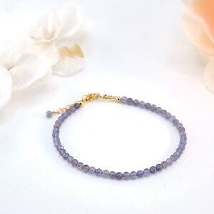 Sparkling Sunstone Iolite Gemstone Bracelet, 14k Gold Filled, Fast Shipping